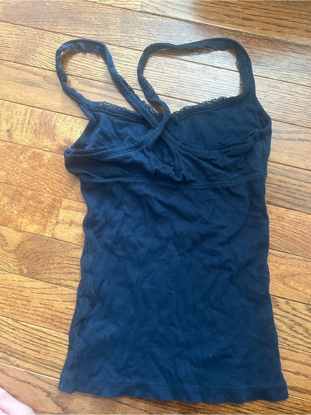Abercrombie & Fitch Black Lace-Trim Camisole with Button Detail - Picture 2 of 3
